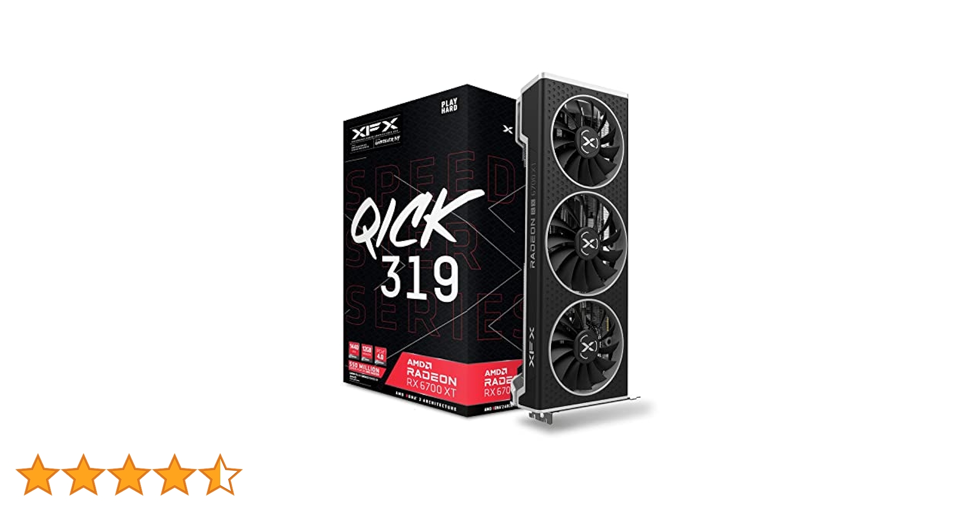 XFX Speedster QICK319 AMD Radeon RX 6700 XT Black Gaming